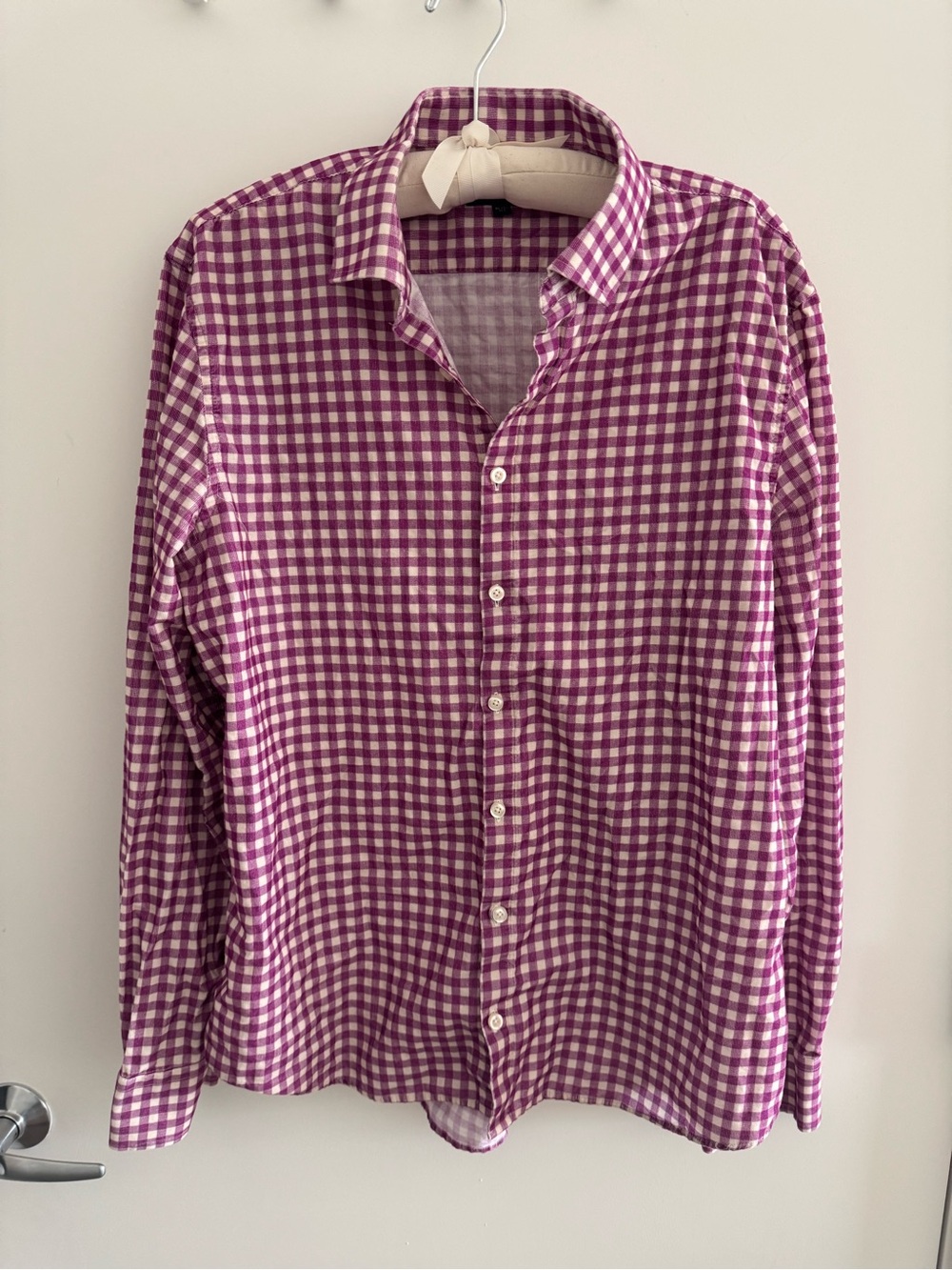 Men's Purple Check Button-Down Shirt Modern English super soft!